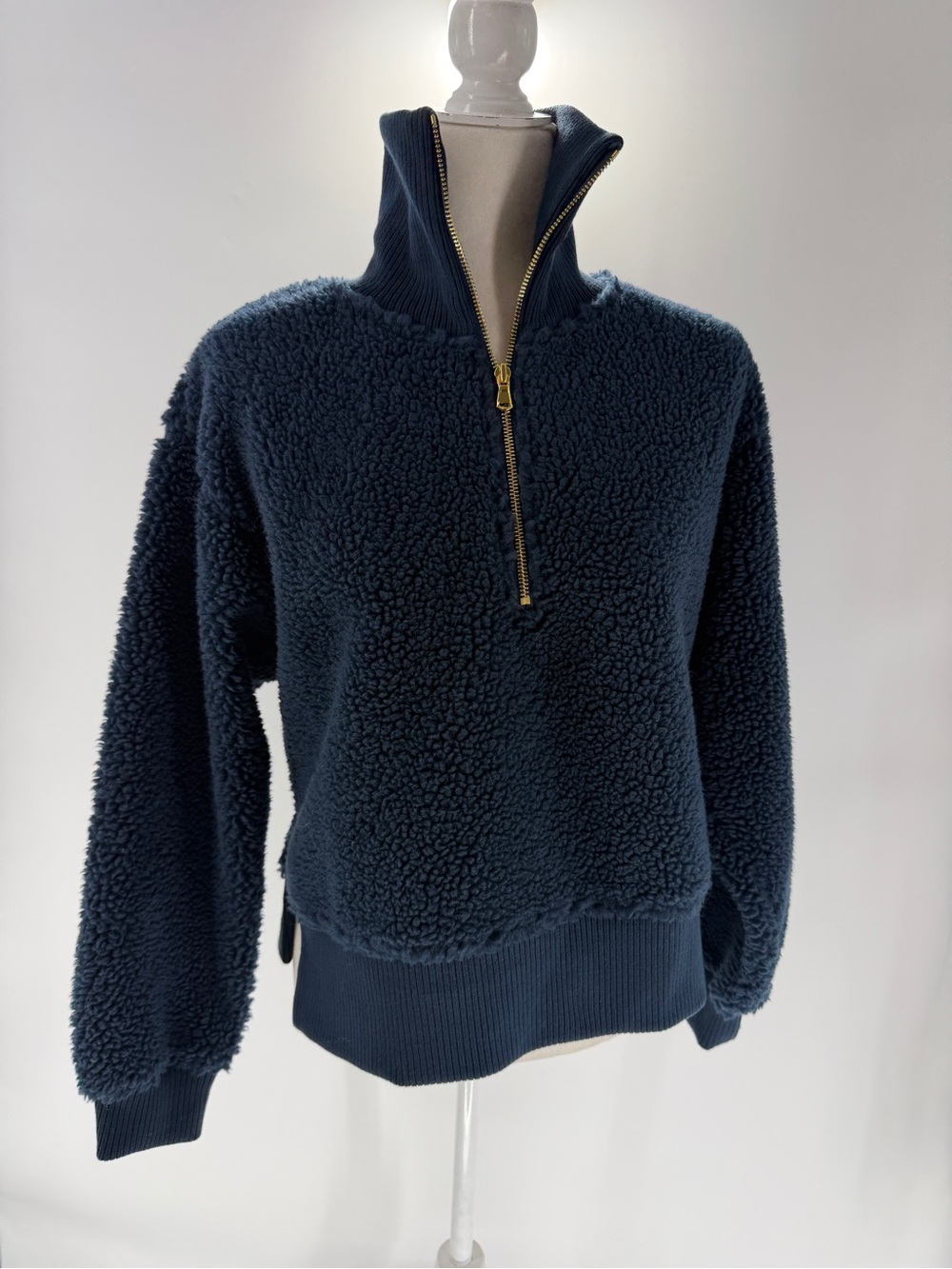 Varley Navy High Pile Half-Zip Pullover Fleece Sweater Women’s Size S